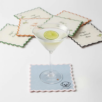 Serviettes de cocktail minimalistes de style japonais 100% lin, petites serviettes en tissu blanc avec ourlet festonné pour le thé, les bars, les mariages, la décoration de table