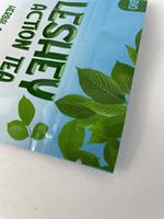 Sachet personnalisé thermoscellable à trois soudures latérales avec fermeture éclair et encoche de déchirement pour café, tisanes et feuilles de thé