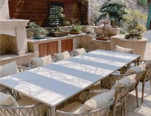 Sedie <span class=keywords><strong>da</strong></span> Pranzo per Esterni in Alluminio con Corda Intrecciata, Moderne e di Lusso per Hotel, Ville, Giardini e Case - Product Image 4