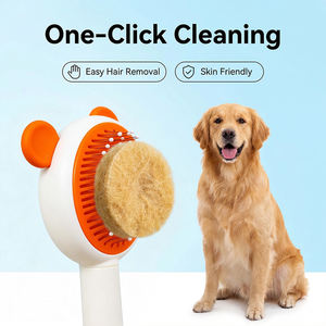 Cepillo de Aseo para <span class=keywords><strong>Gatos</strong></span> de Acero Inoxidable y Plástico de un Solo Toque, para Pelo Largo/Corto, Masajea y Limpia Suavemente el Pelo Suelto - Product Image 6