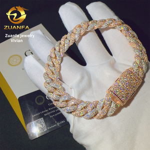Bracciale a Catena Cubana Miami in Argento Sterling 925 con Moissanite VVS da 12mm, Stile Hip Hop - Product Image 6