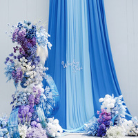 Voilages en polyester et arche de mariage vintage/moderne simple pour décorations de plafond et tentures d'arche