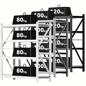 Systèmes de rayonnage à 4 niveaux <span class=keywords><strong>Étagère</strong></span>s à usage intensif <span class=keywords><strong>Étagère</strong></span>s d'entrepôt en acier <span class=keywords><strong>Étagère</strong></span>s de rangement réglables en métal <span class=keywords><strong>Étagère</strong></span> industrielle sans verrou - Product Image 1