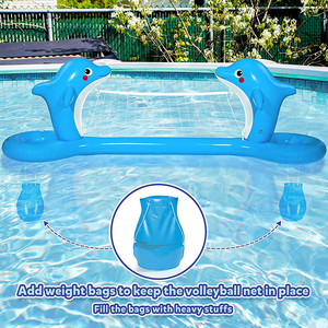 Red de voleibol inflable con forma de delfín de 300 cm, juguete acuático para piscina, para niños y adultos - Product Image 3