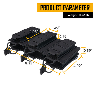 Idogear กระเป๋านิตยสาร3ช่อง, อุปกรณ์เสริมสำหรับยุทธวิธีเสื้อกั๊กล่าสัตว์ยาว9มม. & 556 - Product Image 3