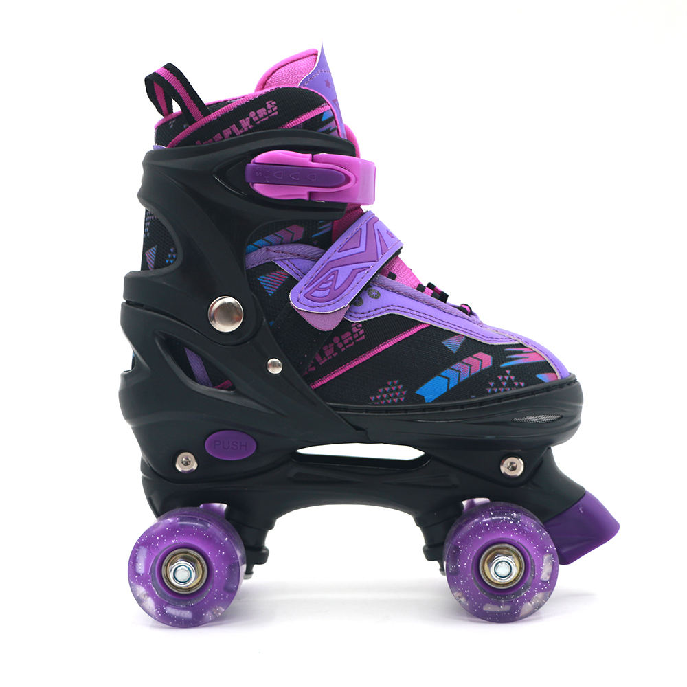 Patinação em velocidade relâmpago com patins de roda dupla