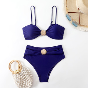 2026 Ladies Two Piece <b>High</b> <b>Waist</b> Bikini and Swimsuits Custom logo Swimwear for Women Sexy Mixed Solid - Product Image 5