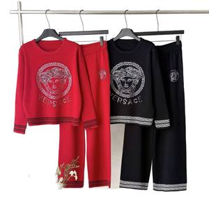 Maglione in misto lana anti-piega stile europeo-americano ELEGANTE per il commercio estero, completo autunnale da <span class=keywords><strong>donna</strong></span> con <span class=keywords><strong>pantaloni</strong></span> casual 1025 - Product Image 3