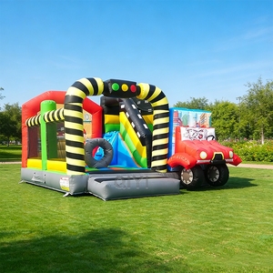 Bouncy House Large Neutral Color for Adults Inflatable Jumping Bouncer Red <b>Car</b> Bouncy Castle - Product Image 1