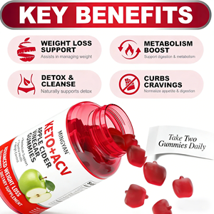 סוכריות גומי OEM Keto עם פרוביוטיקה ו-B12, תוספי תזונה תומכים בבריאות הגובה, סוכריות גומי ACV Keto לירידה במשקל למבוגרים - Product Image 3