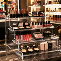Expositor de Acrílico Transparente de 4 Niveles para Escalones, para Cosméticos, Maquillaje, Joyería, Especias, Figuras, para Mostrador de Tienda Minorista, OEM ODM