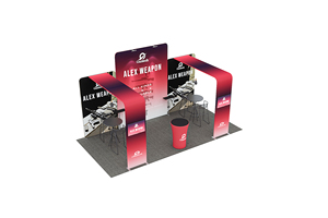 Telones de fondo elásticos de soporte de Feria Comercial portátil con marco de aluminio personalizado de 10x20 pies para exhibición y exposición para cabinas de Feria Comercial - Product Image 3