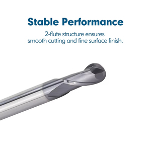 High Precision 2Flute HRC65 Shock Resistant Ballnose Tungsten Steel <strong>End</strong> <strong>Mill</strong> for Multi Rigid Steel Machining Applications - Product Image 4