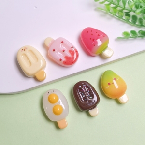 100 unidades de fresas Kawaii, frutas, chocolate, helado, paletas de resina, cabujones de base plana, decoración, dijes, manualidades, <span class=keywords><strong>casa</strong></span> de muñecas - Product Image 2