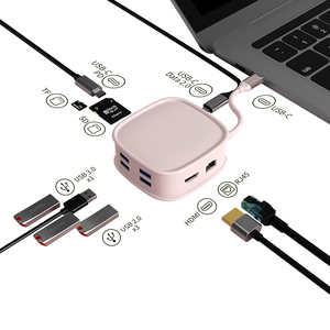 Petits sacs portefeuille Hubs USB Station d'accueil Hub 10 en 1 Matériau ABS avec lecteur de carte SD RJ45 HD pour Port <span class=keywords><strong>Mac</strong></span> Type <span class=keywords><strong>C</strong></span> - Product Image 1