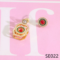 RLYF06-TE Pendientes de Perlas Grises Brillantes de Alta Calidad, Estilo Francés Exquisito y Elegante para Mujer