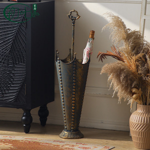 Soporte para paraguas de hierro estilo vintage para el hogar, oficina, hotel, cubo de almacenamiento para interiores y exteriores A3292 - Product Image 3