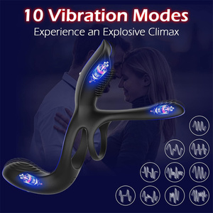 Vibrierender Penis ring Sexspielzeug 2 in 1 Vibrierender Penis ring mit 10 Vibrationen Silikon Spielzeug für Erwachsene Sexspielzeug für Paare - Product Image 2