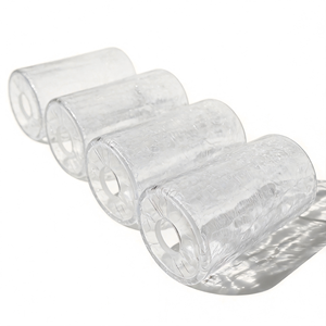 Paralume <span class=keywords><strong>in</strong></span> <span class=keywords><strong>Vetro</strong></span> Cilindrico Trasparente Effetto Craquelé, Ricambio per Lampada da Parete, Applique e Lampadario - Product Image 4