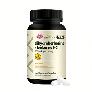 Dihydroberbérine Berbérine HCI <span class=keywords><strong>Capsules</strong></span> 120Caps 500mg Équilibre du sucre Soutien cardiaque Complément alimentaire Vente directe d'usine Vente chaude OEM - Product Image 1