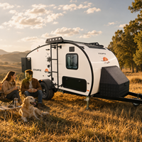 Kinlife pour caravane de luxe moderne en forme de goutte d'eau, mini-caravane premium indépendante avec cuisine arrière pour un confort optimal