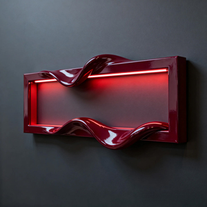 Modern Red <b>Wall</b> Lamp LED <b>Light</b> Contemporary Design Rectangular Plastic Shade <b>Wall</b>-Mounted Living Room Lighting - Product Image 3