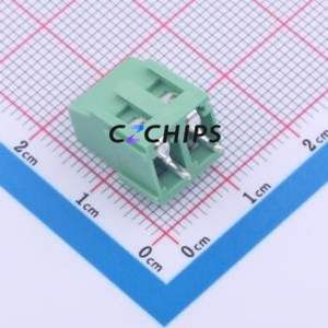 TY500-5.0-02P-14-00AH Screw Terminal Block Through hole Component (THT),P=5mm Connector 1x2P 5mm Green Through Hole - Product Image 2