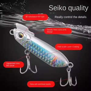 Pequeño Ott Long-Throw Speed Pencil One-Mouthful 3D Simulación Recubrimiento láser Anti-Rust Plastic Book Bottom Nuevo señuelo de pesca de <span class=keywords><strong>carpa</strong></span> - Product Image 5