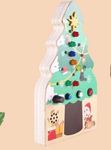 2026 Fine Motor Sensory Training for Children - Switch On/off <b>LED</b> Busy Board Christmas <b>Tree</b>, an Educational Wooden Busy Board - Product Image 4