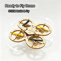 Kit de drone en bois EPT DIY, projet scientifique STEM avec moteur 718, ensemble de construction de drone RC éducatif complet de 56 pièces