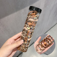 Nouveaux Élastiques à Cheveux Très Élastiques pour Femmes, Bande Couleur Café pour Queue de Cheval Haute Perles, Lot de 20 Pièces/Boîte