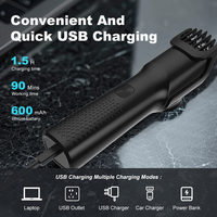 Tondeuse à barbe sans fil PRITECH, contrôle de précision 0,5-15 mm, rasoir pour hommes, tondeuse à cheveux avec poignée ergonomique, rechargeable par Type-C