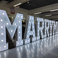 Lettres et chiffres LED lumineux personnalisés de grande taille, enseignes publicitaires 3D pour la publicité extérieure, décoration avec prix d'usine