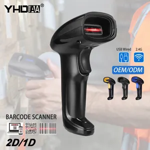 Không dây máy quét mã vạch handhold 1D 2D bar code scanner với USB Receiver cho cửa hàng, siêu thị, kho Scanner