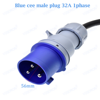 Câble adaptateur monophasé 32A bleu CEE mâle vers NEMA 14-50R avec poignée, pour générateur RV, véhicule électrique, caravane, charge extérieure
