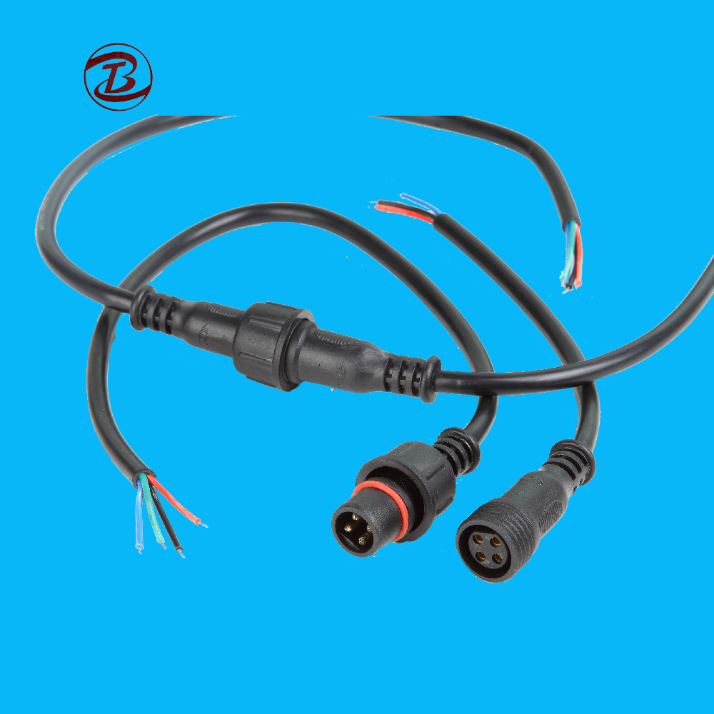 2 3 4 PIN al aire libre de la luz de tira led de alambre impermeable cable LED tira conector