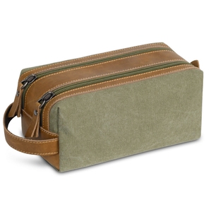 Новая Модная Портативная квадратная сумка для макияжа с ручкой, вместительная двухслойная Холщовая Сумка для хранения кожи Crazy Horse для бизнеса - Product Image 1