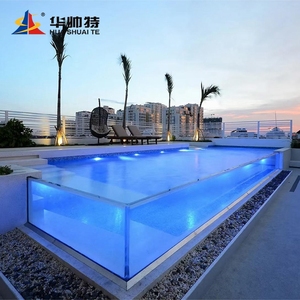 HUASHUAITE-Paneles de <span class=keywords><strong>pared</strong></span> de plástico acrílico en forma de L, transparentes, gruesos, de 100mm, <span class=keywords><strong>para</strong></span> piscina, 30 años de garantía - Product Image 1
