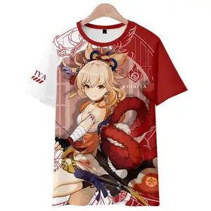 ゲンシンインパクトコスプレTシャツヨイミヤアニメ服3DプリントTシャツカジュアル半袖サマーTシャツトップス特大服