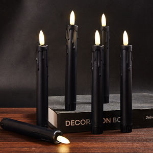 리모컨 LED 눈물 모양 왁스 시뮬레이션 촛불, 레스토랑 및 생일 장식용 건전지 작동 짧은 스템 양초 - Product Image 5