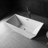 Baignoire autoportante Gurgle élégante en acrylique, forme moderne, surface polie, isolation supérieure, pour hôtels et spas