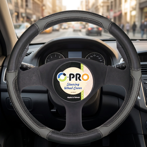 Housse de volant en PVC style sport avec ligne grise, ajustement universel pour l'intérieur de la voiture, vente en gros B2B - Product Image 4