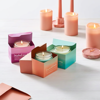 Coffret cadeau de bougie parfumée imprimé en couleur personnalisé en gros emballage d'abonnement pliant en carton de bougie manipulation de gaufrage