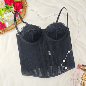 Tops Corset OEM para Mulheres, Roupas de Moda para Saídas Noturnas, Renda e Malha, Conjuntos de Outono, Crop Top, Roupas de Festa, Shapewear Corset - Product Image 4