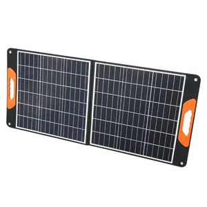 Panel fotovoltaico portátil de 100W para exteriores de alta eficiencia Etfe paneles solares plegables monocristalinos con Banco de energía Solar de 220V
