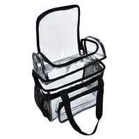 Sacs à déjeuner transparents en PVC personnalisés avec logo, approuvés pour les stades, double compartiment, imperméables, à bandoulière