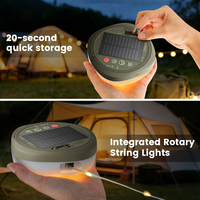 Lanterne de camping portable solaire rechargeable étanche IP45 2500mAh avec 10 LED RGB et guirlande lumineuse de 10M 130 LED – Vente en gros