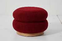 Chaise de loisirs moderne pouf en forme de champignon texturé rouge élégant pour salle à manger chambre bureau à domicile amélioration de la décoration du salon