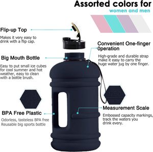 2,2 L Halve Gallon Waterkruik Gym Sportfles Grote Plastic Herbruikbare Fles Met Handvat Riem Lekvrije Fitness Outdoor Fles - Product Image 5