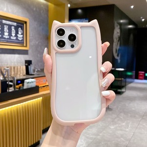 Coque de téléphone portable en acrylique simple et bon marché avec oreilles de <span class=keywords><strong>chat</strong></span> 3D, rainures pour oreilles de lapin, colle <span class=keywords><strong>à</strong></span> gouttes, protection DIY pour iPhone 15 Pro 14 Max - Product Image 6